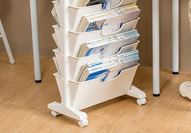 Classroom Desk Storage Shelf Sub-study Movable Large-capacity Bookshelf Children's Room Book Storage Artifact