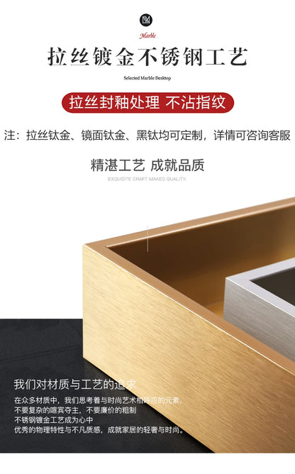 Affordable Luxury Style TV Cabinet and Tea Table Combination Simple Modern Living Room Floor Cabinet Marble