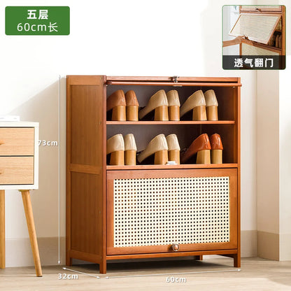 Wooden Horse Man Shoe Rack Shoe Cabinet Home Door outside Simple Storage Dormitory Economical Indoor Beautiful Bedroom Dustproof