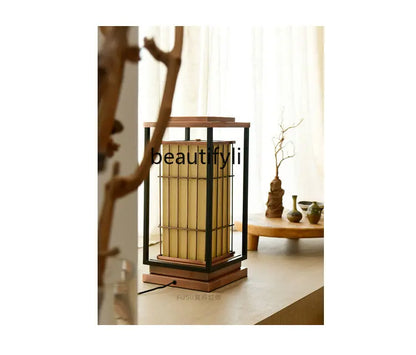 zq Desk lamp, Japanese living room, retro floor lamp, Zen tea room, study, home stay restaurant, landscape lamp