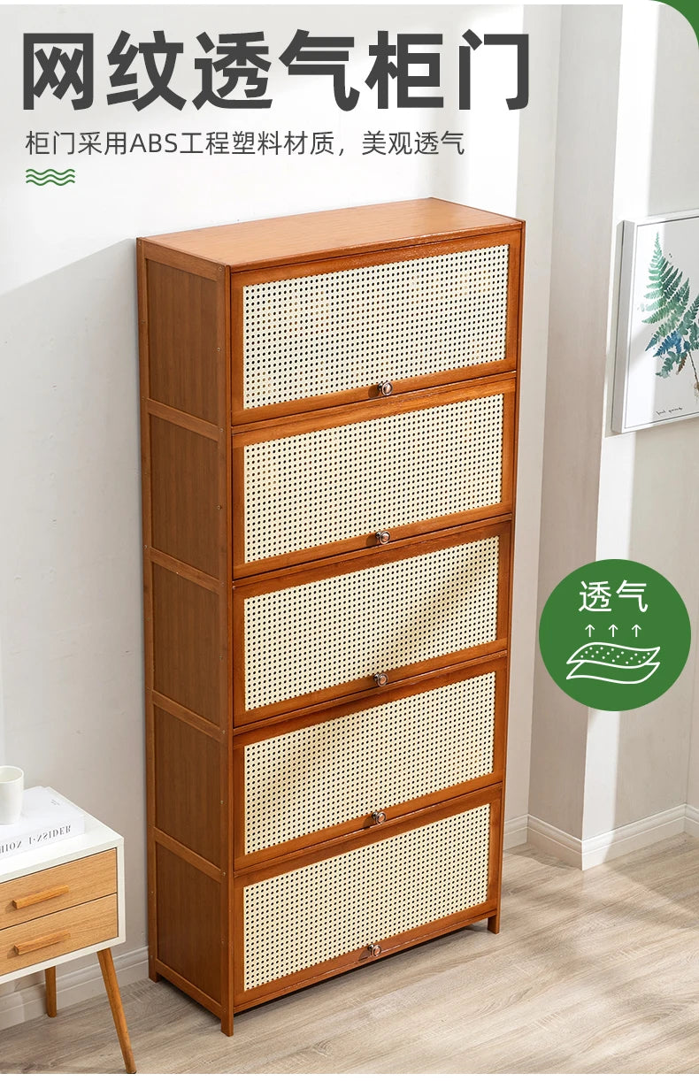 Wooden Horse Man Shoe Rack Shoe Cabinet Home Door outside Simple Storage Dormitory Economical Indoor Beautiful Bedroom Dustproof
