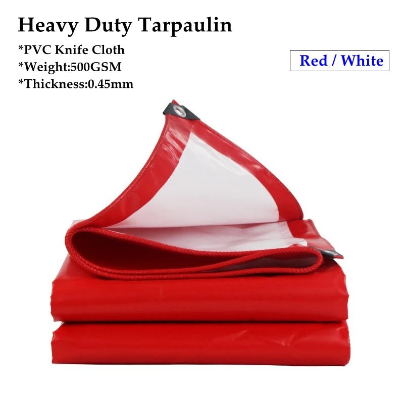 10 Colors 500GSM Heavy Duty PVC Tarpaulin Waterproof Knife Cloth Camping Tent Groundsheet Gazebos Canopy Awnings Shading Sails