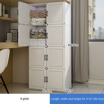 Simplicity Household Bedroom Dustproof Clothes Cabinets For Plastic Assemble Storage Rack Foldable Multilayer Wardrobe Furniture
