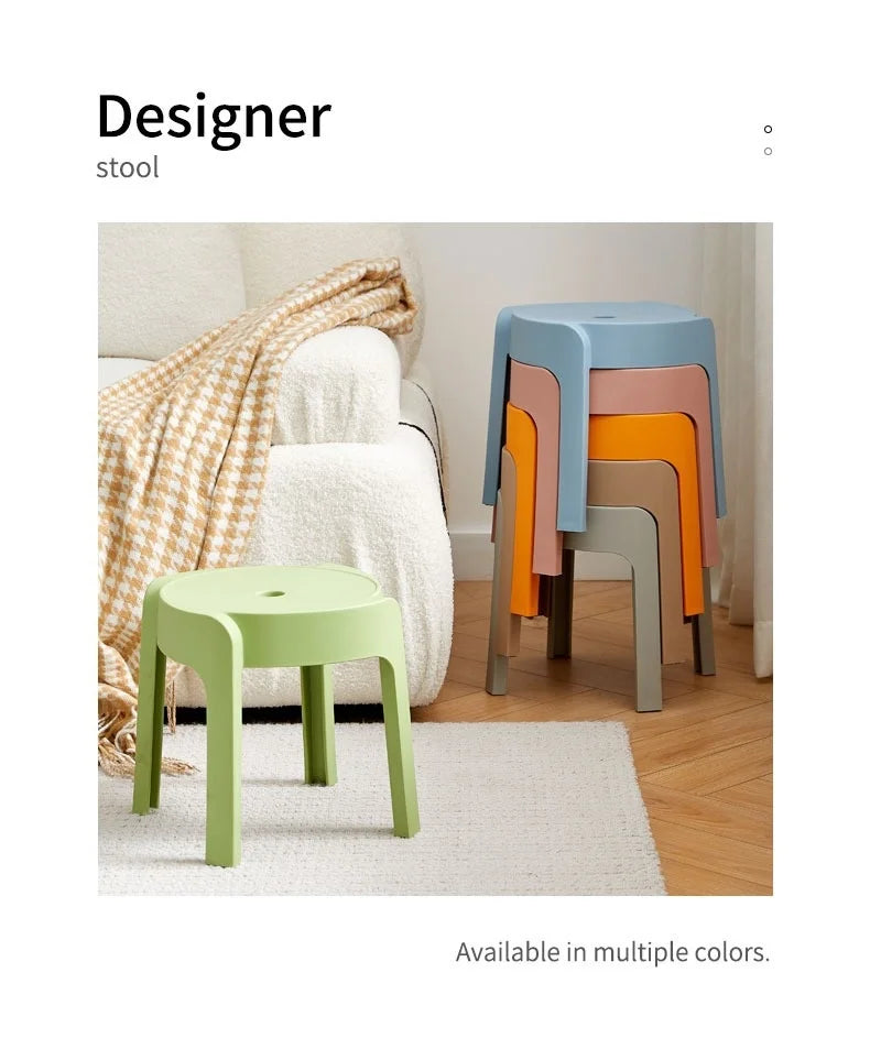 Dining Chairs Thickening Backrest Nordic Chair Plastic Stool Rotundity Stackable Modern Furniture Nordic Chair