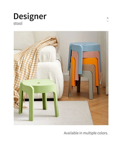 Dining Chairs Thickening Backrest Nordic Chair Plastic Stool Rotundity Stackable Modern Furniture Nordic Chair