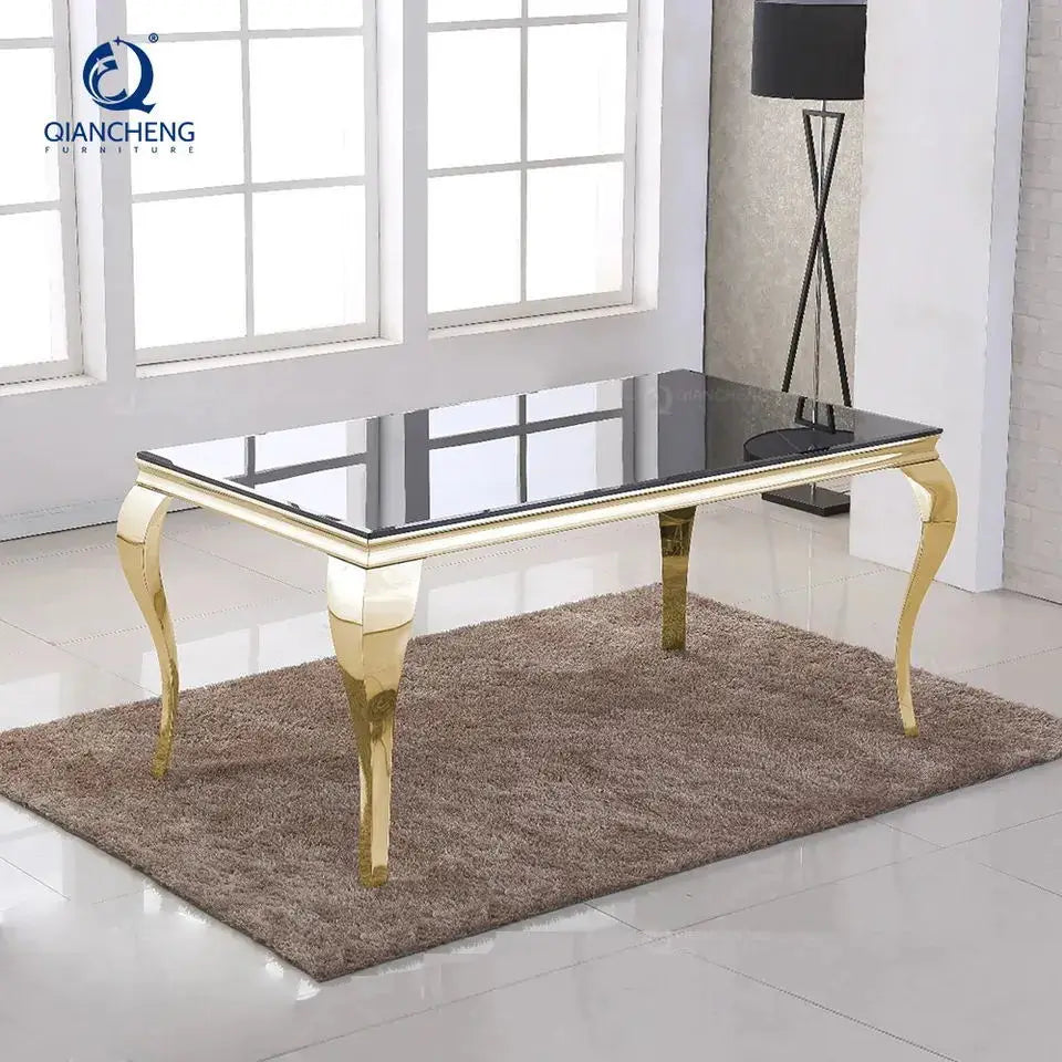 Dining Table Light Luxury Marble Dining Table and Chair Combination Modern Simple Stainless Steel Dining Tab