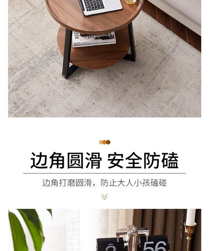 JOYLIVE Tea Table Simple Modern Sofa Side Table Household Round Double-layer Side Table 2022 New Dropshipping