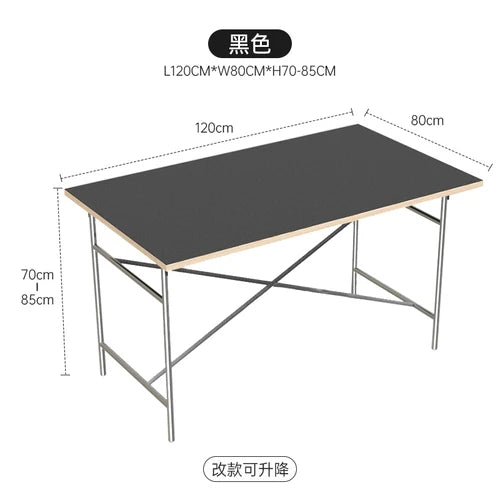 DPstudio vintage simple desk, stainless steel rectangular dining table, blogger, same conference table Bauhaus
