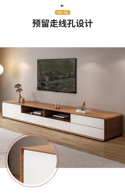 HYP Simple TV Cabinet Coffee Table Combination Nordic Set Modern Living Room Floor Cabinet Large and Small Apartment Type