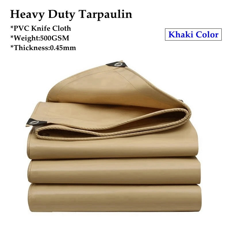 10 Colors 500GSM Heavy Duty PVC Tarpaulin Waterproof Knife Cloth Camping Tent Groundsheet Gazebos Canopy Awnings Shading Sails