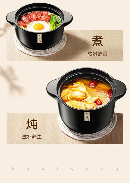Chinese High Temperature Resistant Household Casserole Cooking Pot Cookware Set Ceramic Hot Pot Food Warmer 1-6L