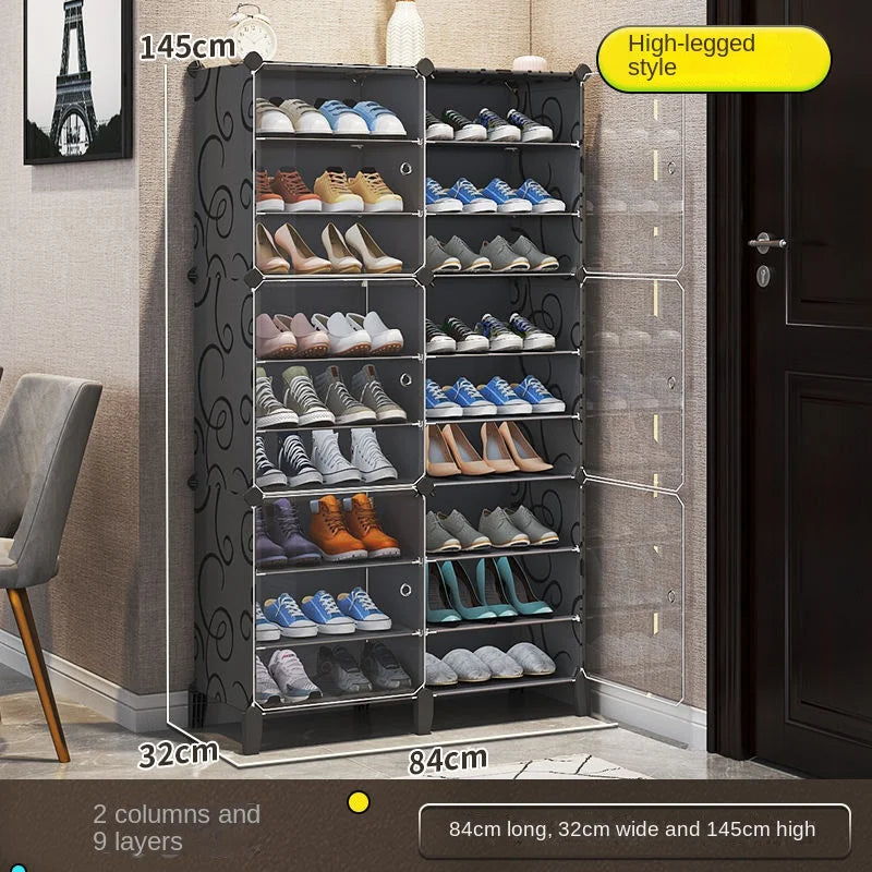Shoe Rack Cabinets Shelf Shoes Storage Organizer Cupboards Furniture Hallway Entrance Multiple Layer Dustproof Cover Transparent