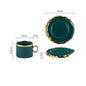 Light Luxury Ceramic Mug Dining Room Desktop Golden Stroke Cup and Saucer Set Creative Breakfast Milk Cups Home Decoration