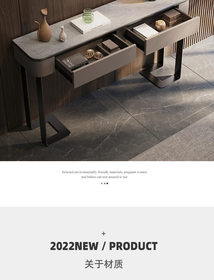 Light Luxury Console Tables Simple Modern Living Room Entrance Side View Table High-End Natural Marble Entrance Cabinet