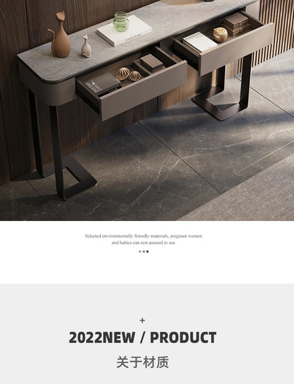 Light Luxury Console Tables Simple Modern Living Room Entrance Side View Table High-End Natural Marble Entrance Cabinet
