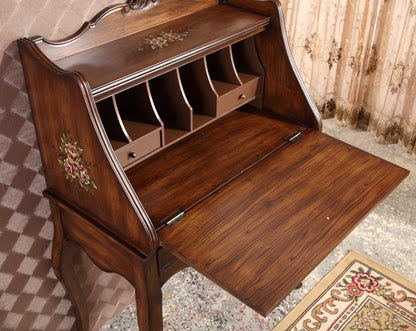 European American Style Makeup Table Solid Wood Dressing Table Classical Secretarial Cabinet Desk Side Table