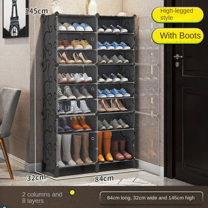 Shoe Rack Cabinets Shelf Shoes Storage Organizer Cupboards Furniture Hallway Entrance Multiple Layer Dustproof Cover Transparent