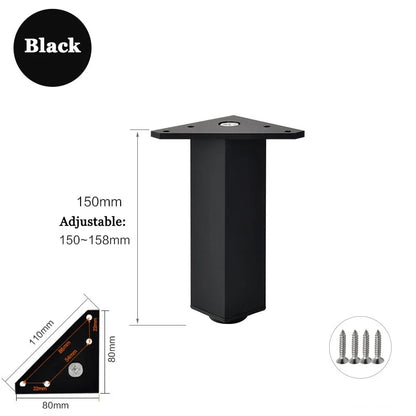 4PCS Furniture Leg Aluminum Triangular Square Sofa Leg with Screw Thickening Metal Furniture Feet Bathroom Cabinet Coffee Table