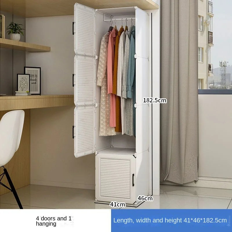 Simplicity Household Bedroom Dustproof Clothes Cabinets For Plastic Assemble Storage Rack Foldable Multilayer Wardrobe Furniture