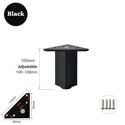 4PCS Furniture Leg Aluminum Triangular Square Sofa Leg with Screw Thickening Metal Furniture Feet Bathroom Cabinet Coffee Table