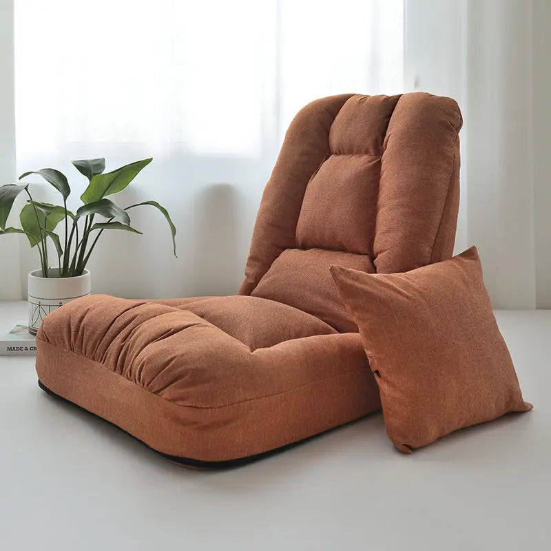 Folding Lounger Home Balcony Living Room Folding Chair Leisure Balcony Lazy Sofa Tatami With Pillow Modern Backrest Deck Chair