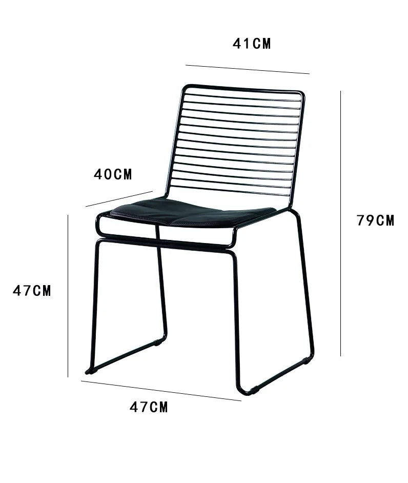 Nordic Dining Chair Modern Minimalist Creative Outdoor Iron Wire Personality Office Hollow Leisure Computer Chair Dropshipping