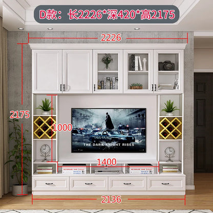 Nordic Living Room Overall TV Cabinet Unit Wall Background Wall Cabinet Modern Minimalist Small Apartment