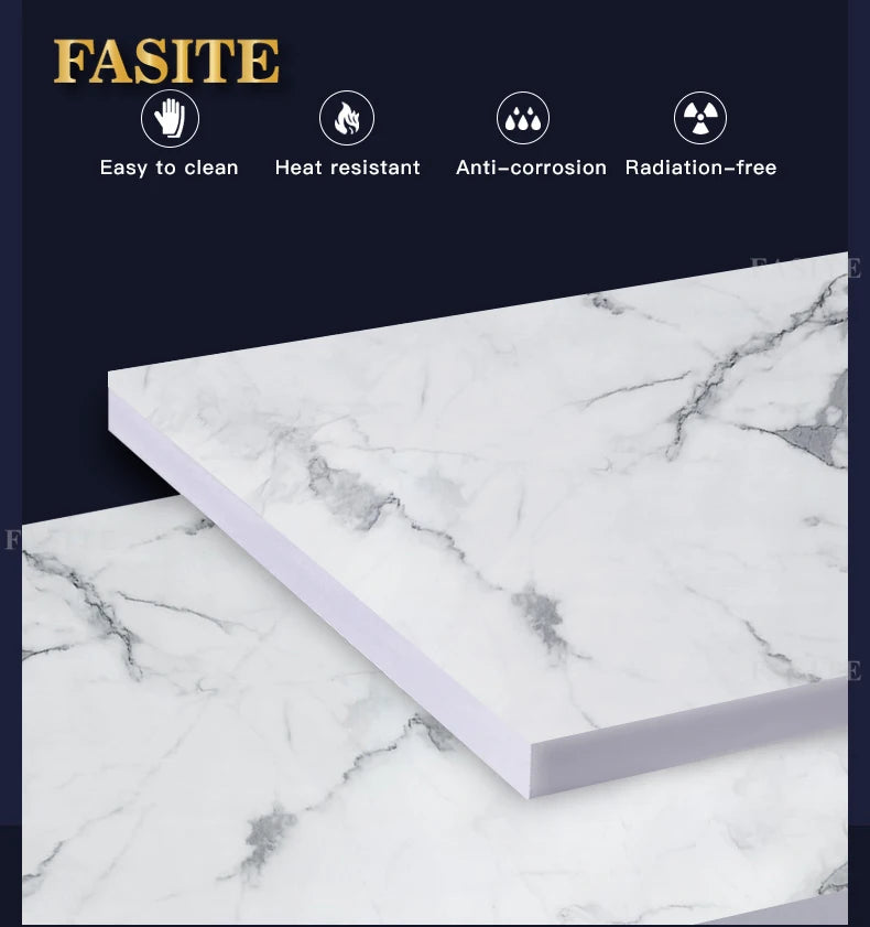 Luxury White Marble Dining Table And Chair Combination Rectangular Household Italian Type Large Concise Mesa Modern Furniture