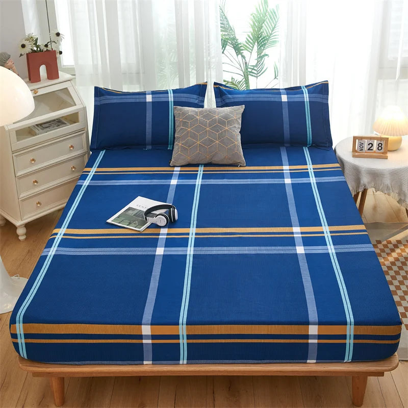 Yaapeet Home Textile Cartoon Blue Whale Bedding Fitted Sheet King Queen Single Size Boy Girl Kid Bed Mattress Cover Protector