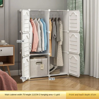 Household Bedroom Dustproof Clothes Cabinets Plastic Collapsible Durable Storage Rack Of Foldable Simplicity Wardrobe Furniture