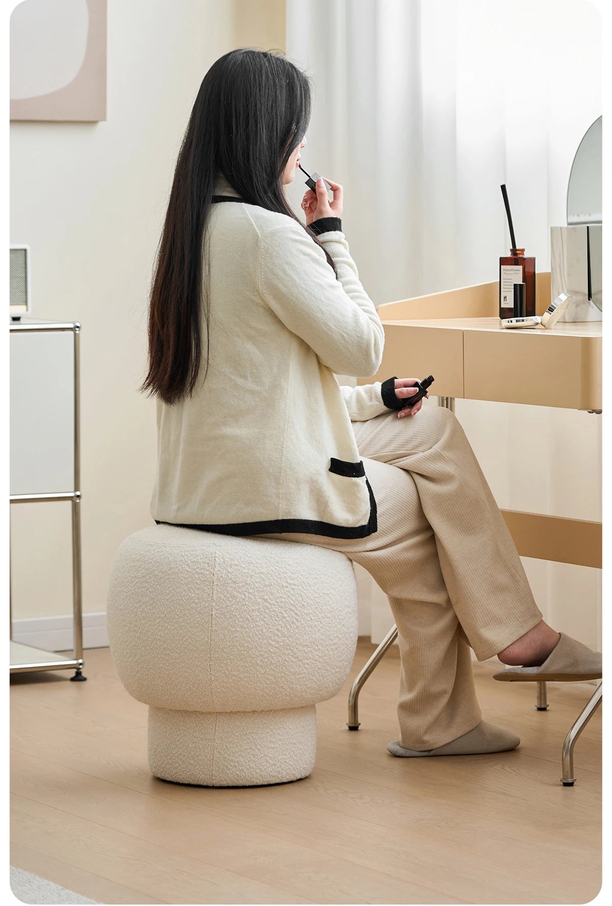 Nordic Furniture, Living Room Sofa Stools, Bedroom Dressing Stool, Porch Shoe Changing Stool, Circular Mobile Seat,Leisure Chair