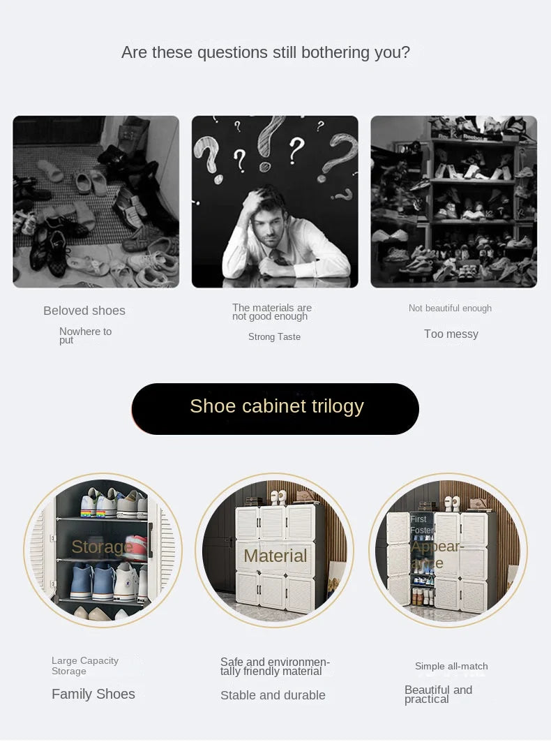 Modern Household Multilayer Plastics Shoe Rack Hallway Cabinets For Living Room Dustproof Storage Shelves Home Bedroom Furniture