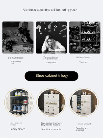 Modern Household Multilayer Plastics Shoe Rack Hallway Cabinets For Living Room Dustproof Storage Shelves Home Bedroom Furniture