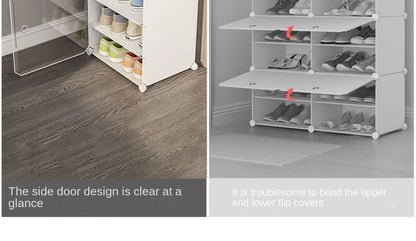 Small-Scale Foldable Cabinets For Home Living Room Multilayer Large Space Shelf Student Dormitory Dust Proof Shoe Storage Rack