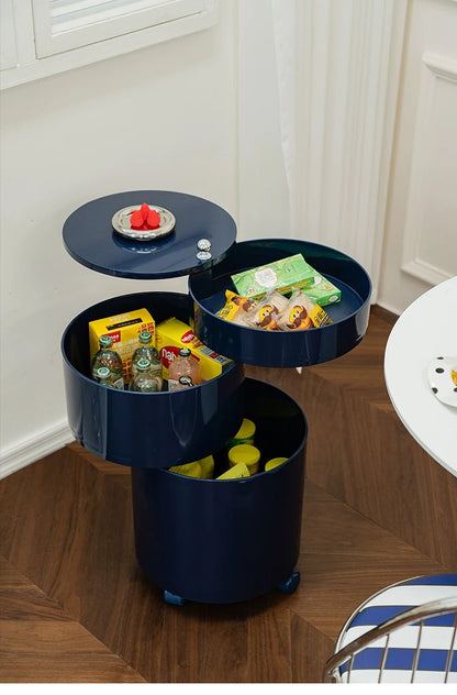 Nordic Furniture, Creative Nightstands, Bedroom Cabinets, Bedside Tables, multifunctional Locker Cart,Round Revolving Side Table
