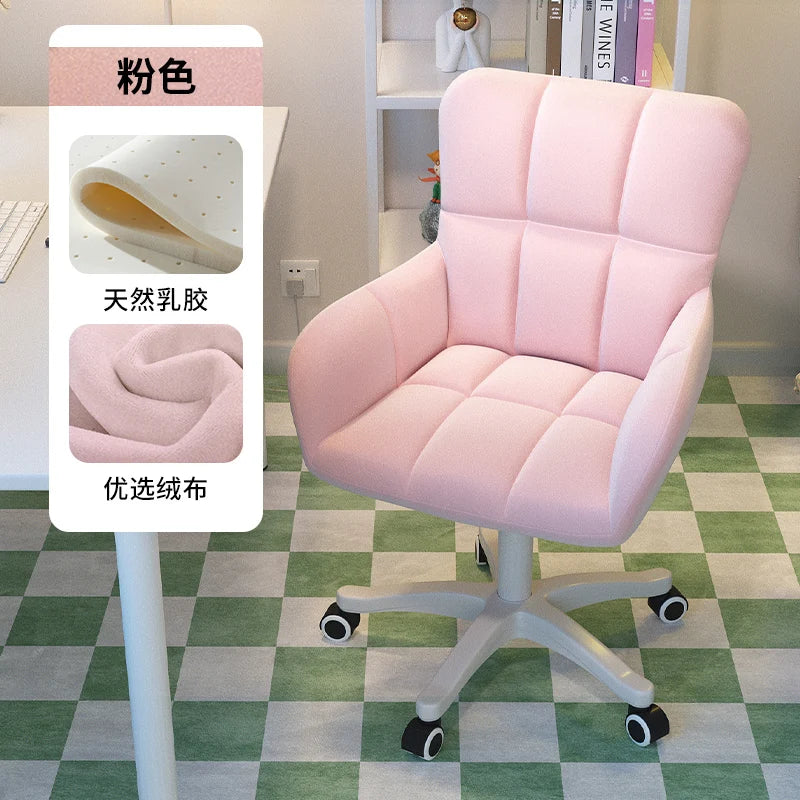 Comfortable and long-lasting computer chair, home backrest, study desk chair, girl bedroom makeup chair