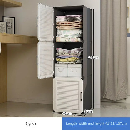 Simplicity Household Bedroom Dustproof Clothes Cabinets For Plastic Assemble Storage Rack Foldable Multilayer Wardrobe Furniture