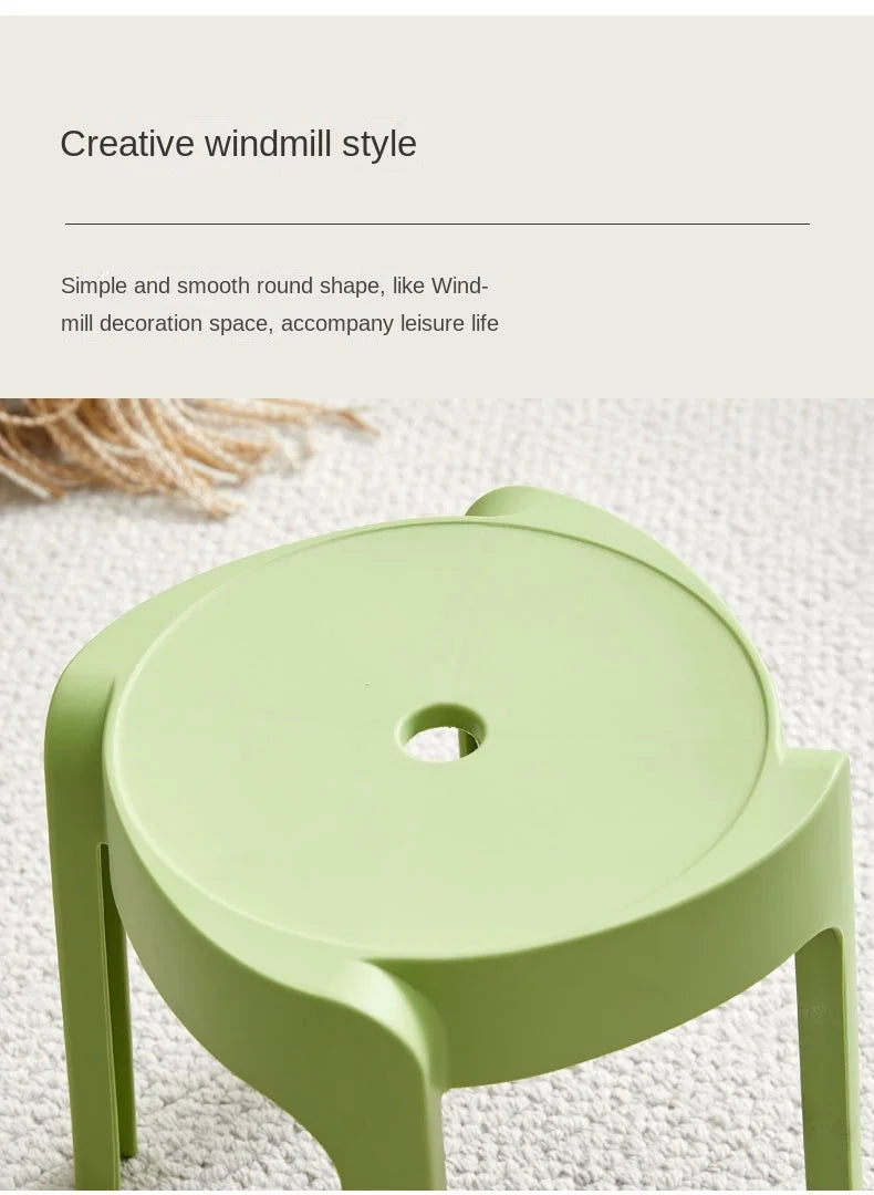 Dining Chairs Thickening Backrest Nordic Chair Plastic Stool Rotundity Stackable Modern Furniture Nordic Chair