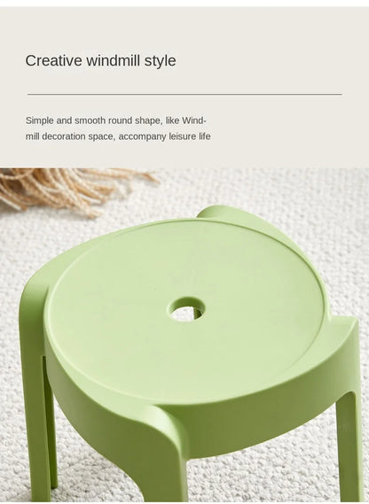 Dining Chairs Thickening Backrest Nordic Chair Plastic Stool Rotundity Stackable Modern Furniture Nordic Chair