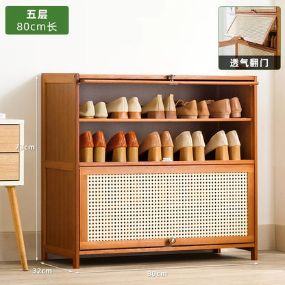 Wooden Horse Man Shoe Rack Shoe Cabinet Home Door outside Simple Storage Dormitory Economical Indoor Beautiful Bedroom Dustproof