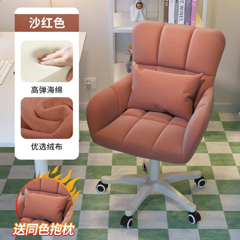 Comfortable and long-lasting computer chair, home backrest, study desk chair, girl bedroom makeup chair