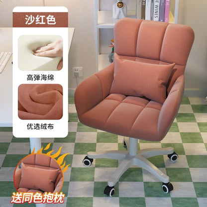 Comfortable and long-lasting computer chair, home backrest, study desk chair, girl bedroom makeup chair