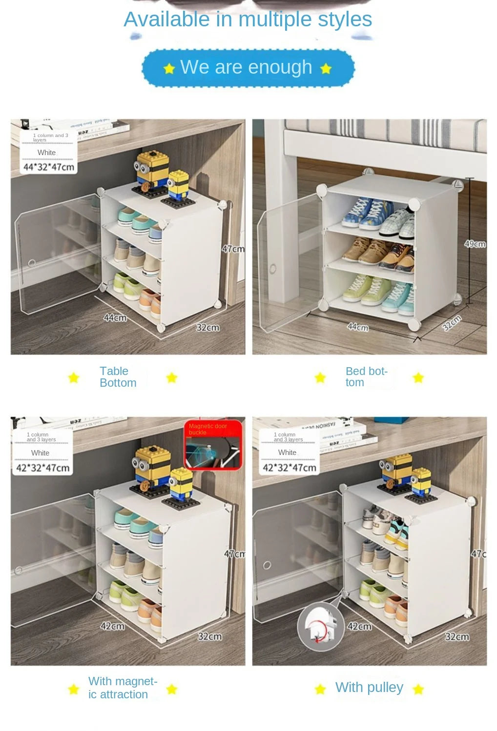 Small-Scale Foldable Cabinets For Home Living Room Multilayer Large Space Shelf Student Dormitory Dust Proof Shoe Storage Rack