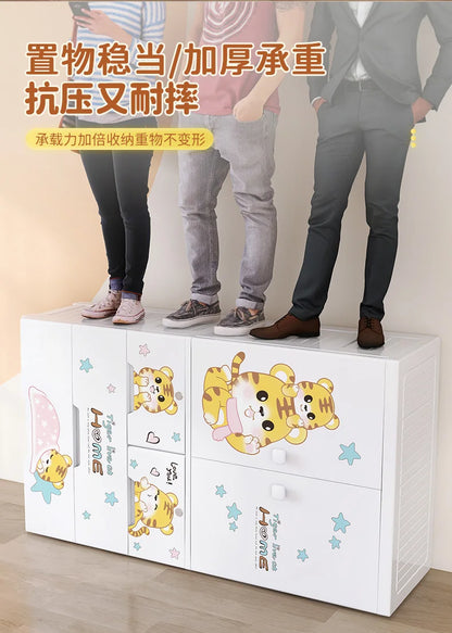 78 wide thickened plastic drawer storage cabinet, baby children's wardrobe, toys, multi-layer storage cabinet, chest of drawers