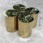 Fresh Four-Leaf Clover Tea Table Tear Drop Coffee Table Brushed Bronze Craft Adler Shaped Sofa Side Table