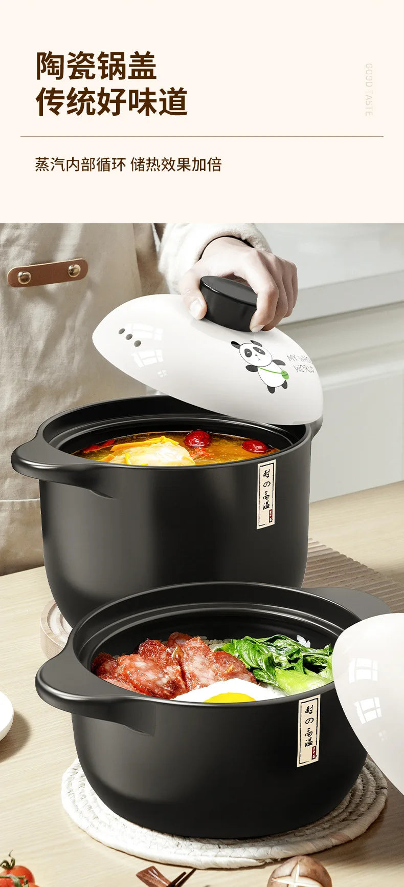 Chinese High Temperature Resistant Household Casserole Cooking Pot Cookware Set Ceramic Hot Pot Food Warmer 1-6L