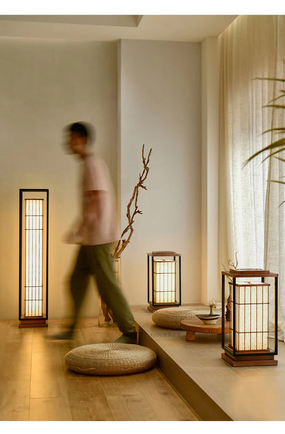 zq Desk lamp, Japanese living room, retro floor lamp, Zen tea room, study, home stay restaurant, landscape lamp