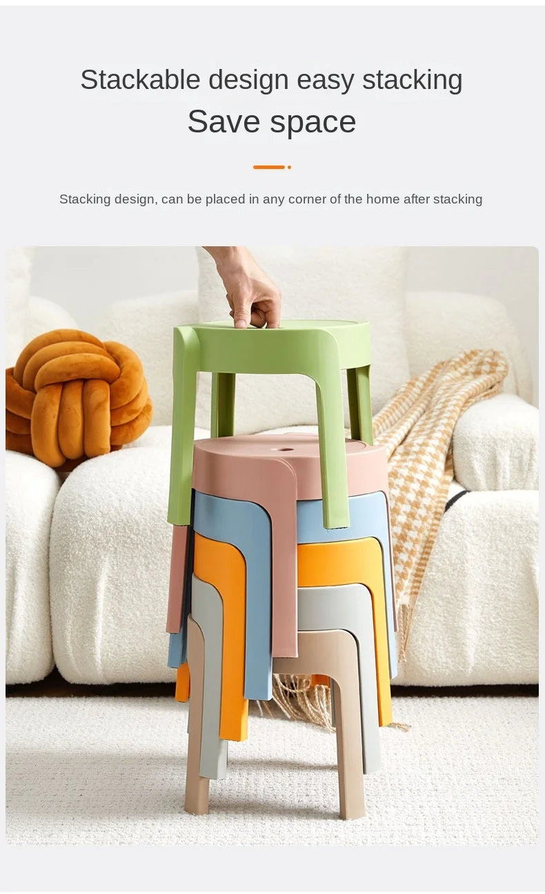 Dining Chairs Thickening Backrest Nordic Chair Plastic Stool Rotundity Stackable Modern Furniture Nordic Chair