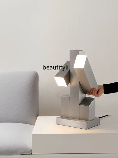 Interstellar Robot Middle-Ancient Bauhaus Metal Atmosphere Table Lamp Decoration Model Room Living Room Study Creative