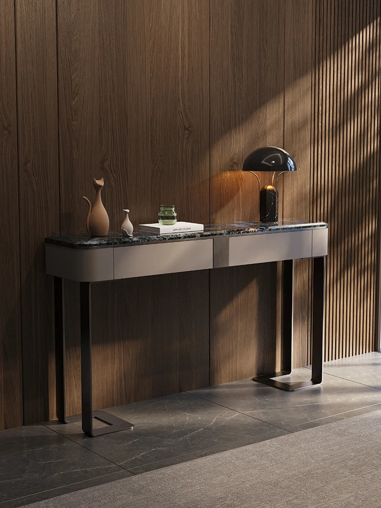 Light Luxury Console Tables Simple Modern Living Room Entrance Side View Table High-End Natural Marble Entrance Cabinet